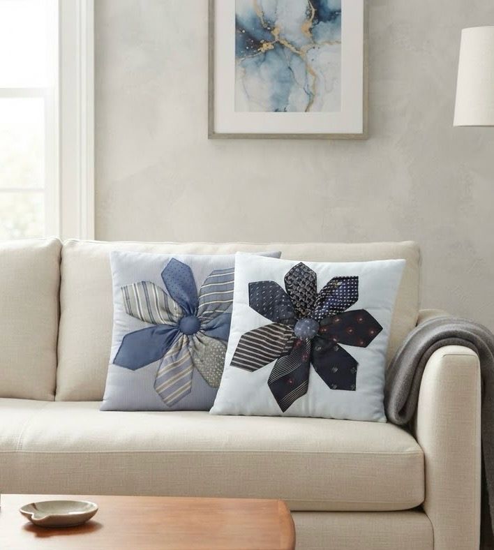 Ties Cushion Cover / 45*45 cm / كيس خددية من الكرافتات