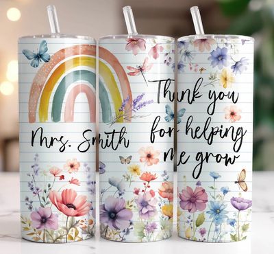 Floral Rainbow Tumbler