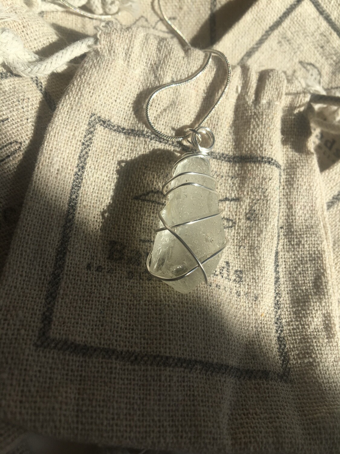 Rare &#39;Crystal&#39; Sea Glass Pendant