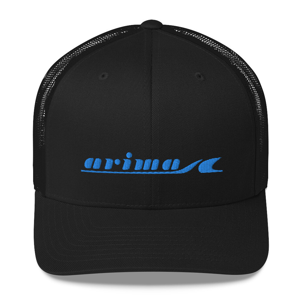 Arima Boats Retro Blue Logo Classic Trucker Hat