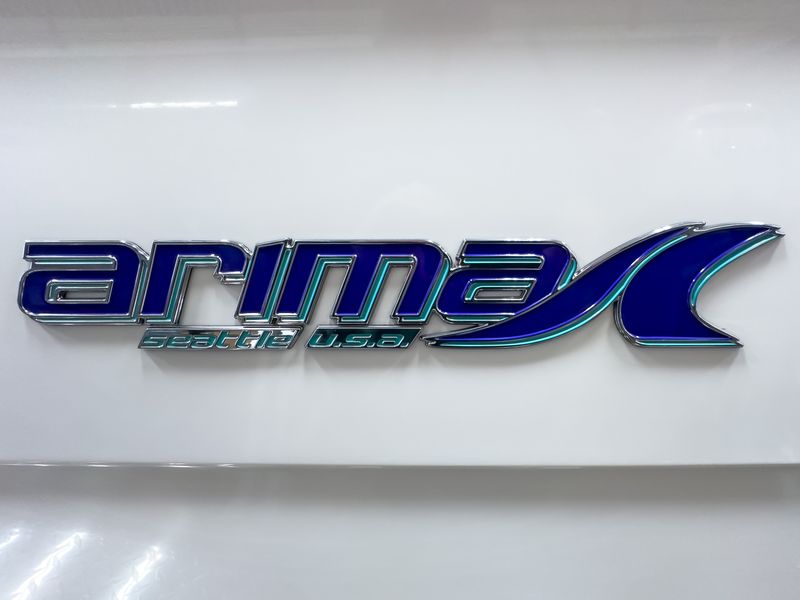 NEW! Arima Chrome Boat Emblem - Current (Pair)