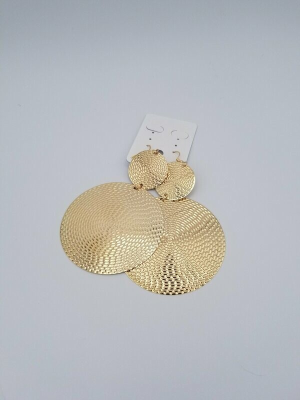 Double Fan Gold Earrings