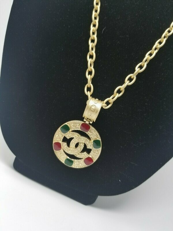 Long Gold Jeweled Necklace