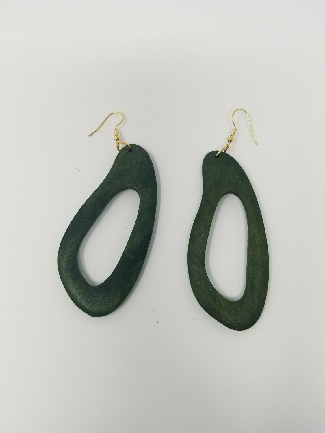 Green Wooden Earrings