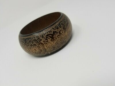 Vintage Flower Wooden Bangle