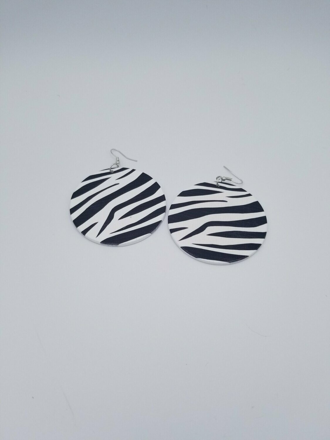 Zebra Wooden Earrings