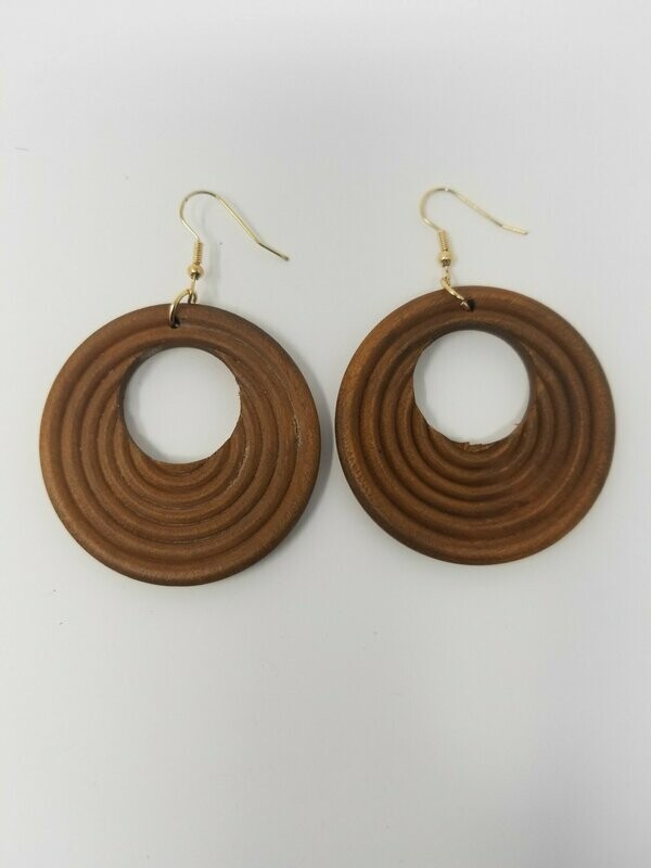 Classic Round Wooden Earrings