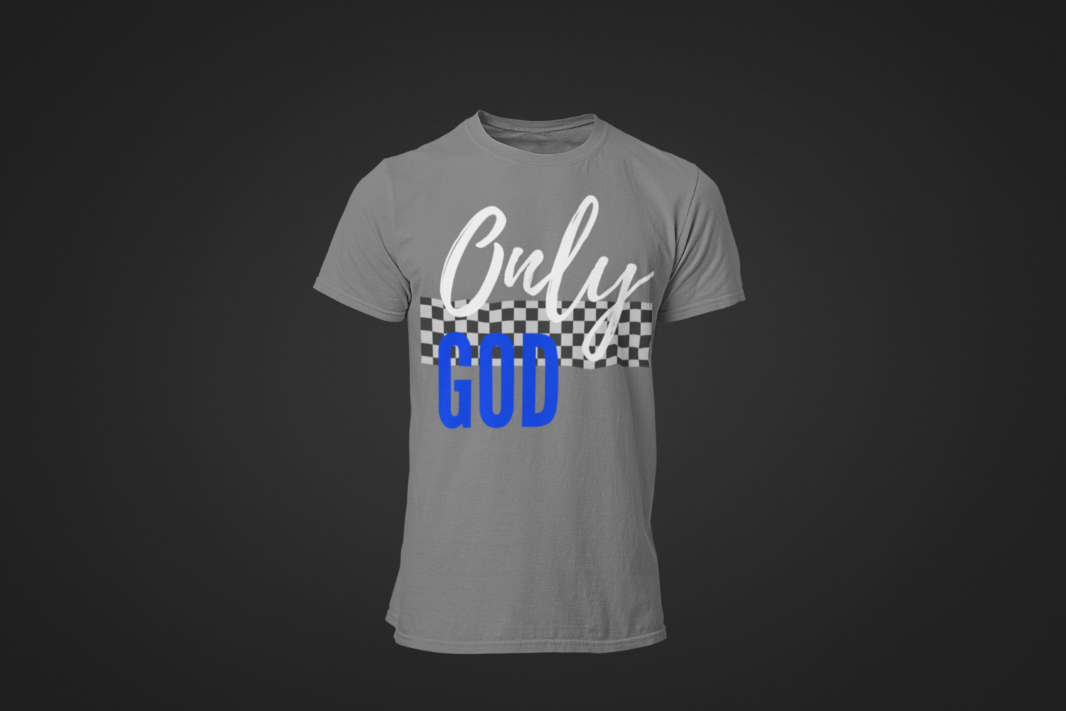Only God| Men's Tee | Racer Stripe | Gray T-Shirt