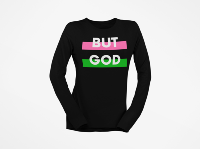 BUT GOD | Pink & Green Women's Long Sleeve|