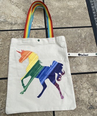 Rainbow Unicorn Eco Bag | Foldable Snap Tote Bags |Trendy Accessories | Gifts