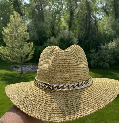 Panama Gold Link Chain Hat  | Trendy Accessories | Unique Gifts | Stylish Hats | Holiday Gifts