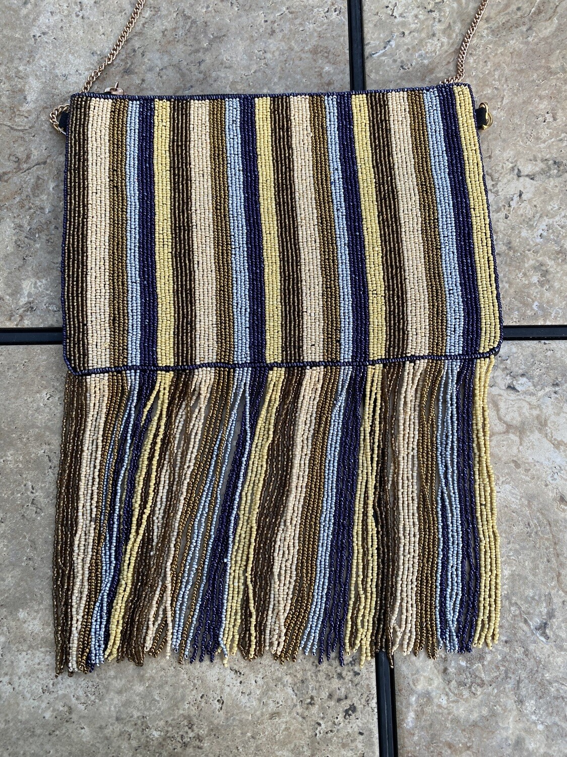 Fringe Striped Color Blocked Seed Beaded Clutch Bag | Trendy Accessories | Luxury Handbags | Sorority Gifts | Evening Bags