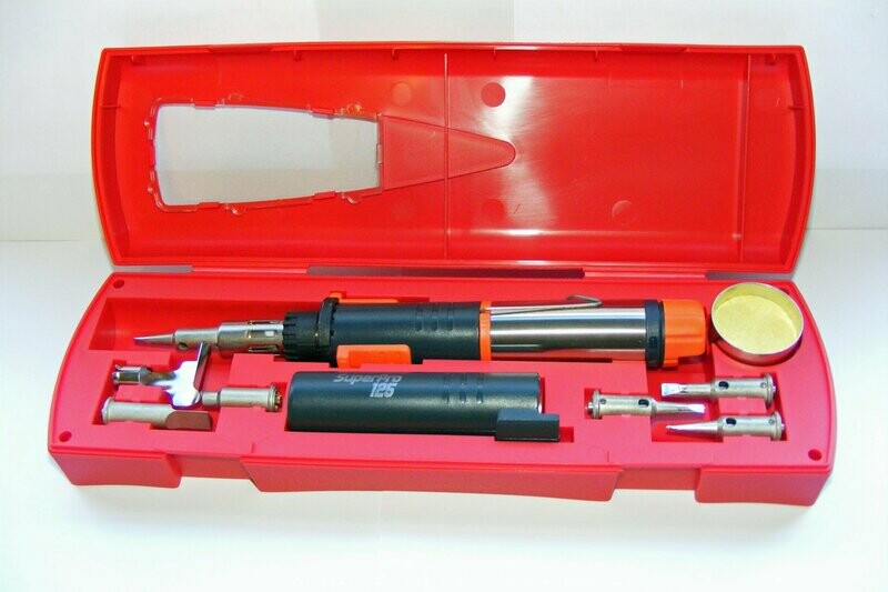 PORTASOL SUPER PRO 125 MK2 CORDLESS GAS SOLDERING IRON FULL KIT SP-1K+EXTRAS RED