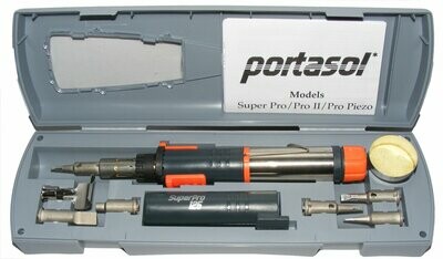 PORTASOL SUPER PRO 125 MK2 CORDLESS GAS SOLDERING IRON FULL KIT SP-1K+EXTRAS