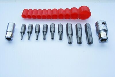 ITC Professional Tools tamper torx bit set CW snap in holders on 1/4 & 3/8 PN500