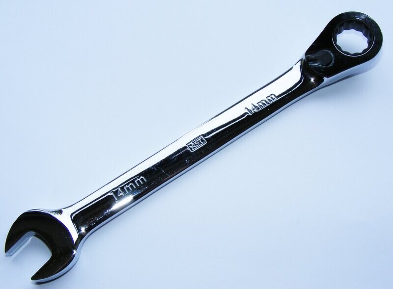 AST AUTO SERVICE TOOLS ENGLAND UK REVERSIBLE OFFSET RATCHET WRENCH 14MM