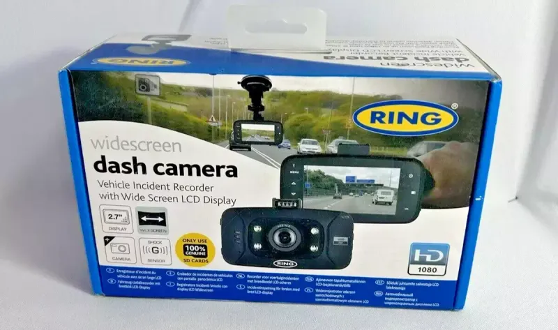 RING Compact Dash Cam RBGDC50SD Incident Recorder Wide Screen LCD Display HD