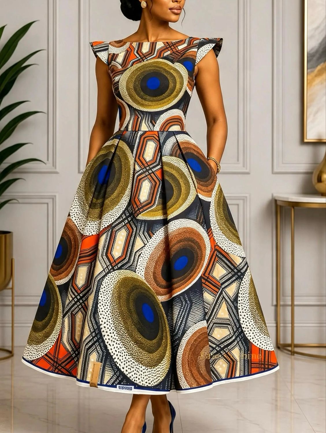 African Wax Print Fabric, Exclusive Design