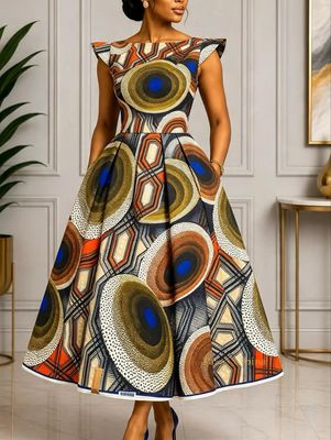 African Wax Print Fabric, Exclusive Design