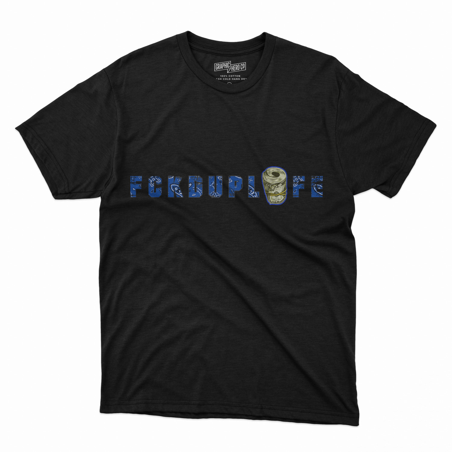 FCKD UP LYFE ( BLUE BANDANA  BLK SHIRT)