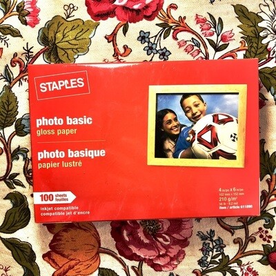 Staples Photo Paper - Glossy - 4" x 6" - 100 Sheets