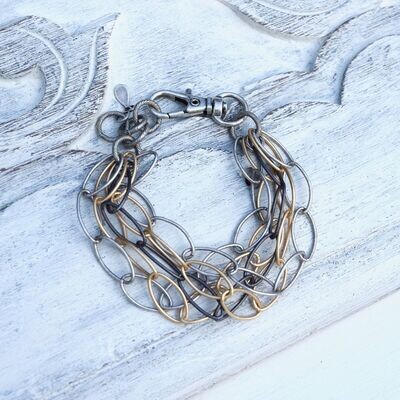 Multi Strand Matte Chain Bracelet