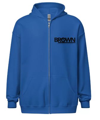 Brown Everywhere Full Zipper Hoodie - Multi-colors
