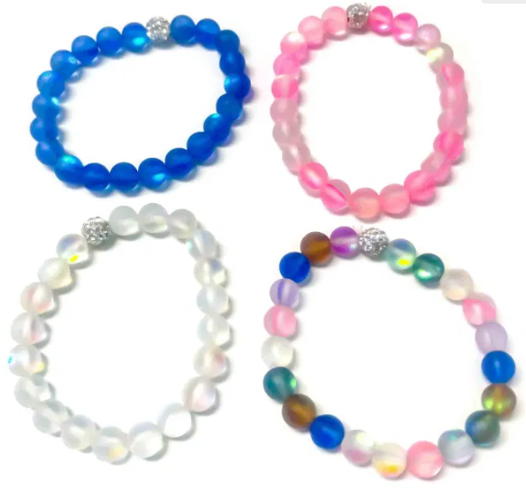 Mermaid Holographic Bracelet w Custom Rhinestone