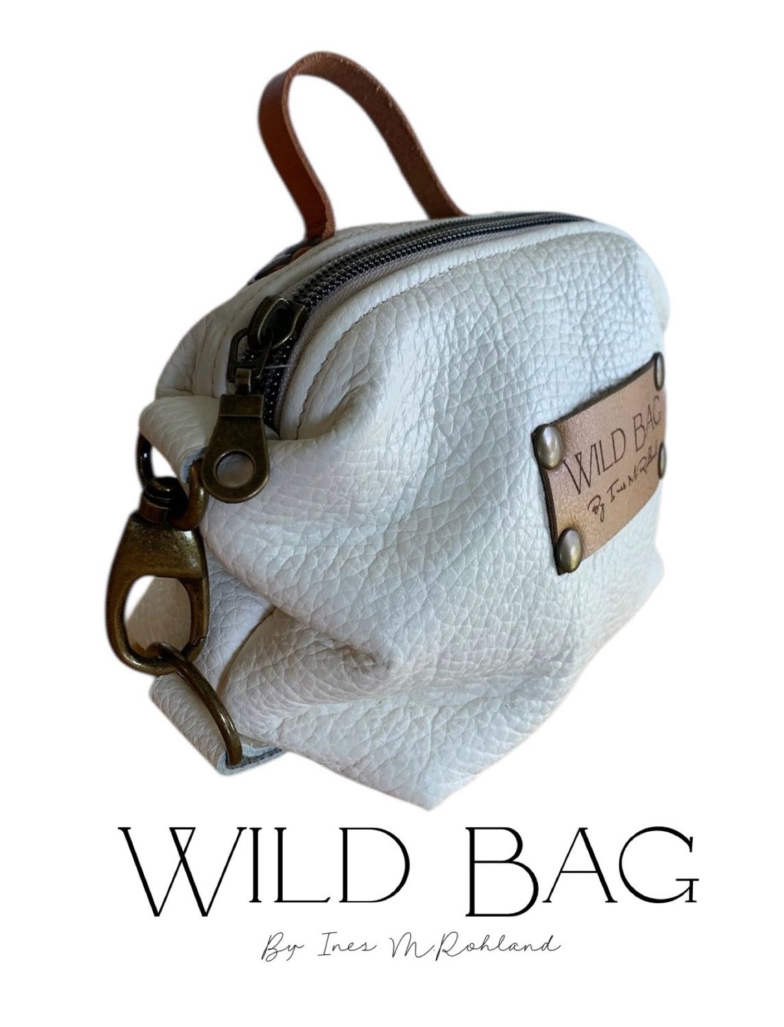 White Leather Make-up Bag