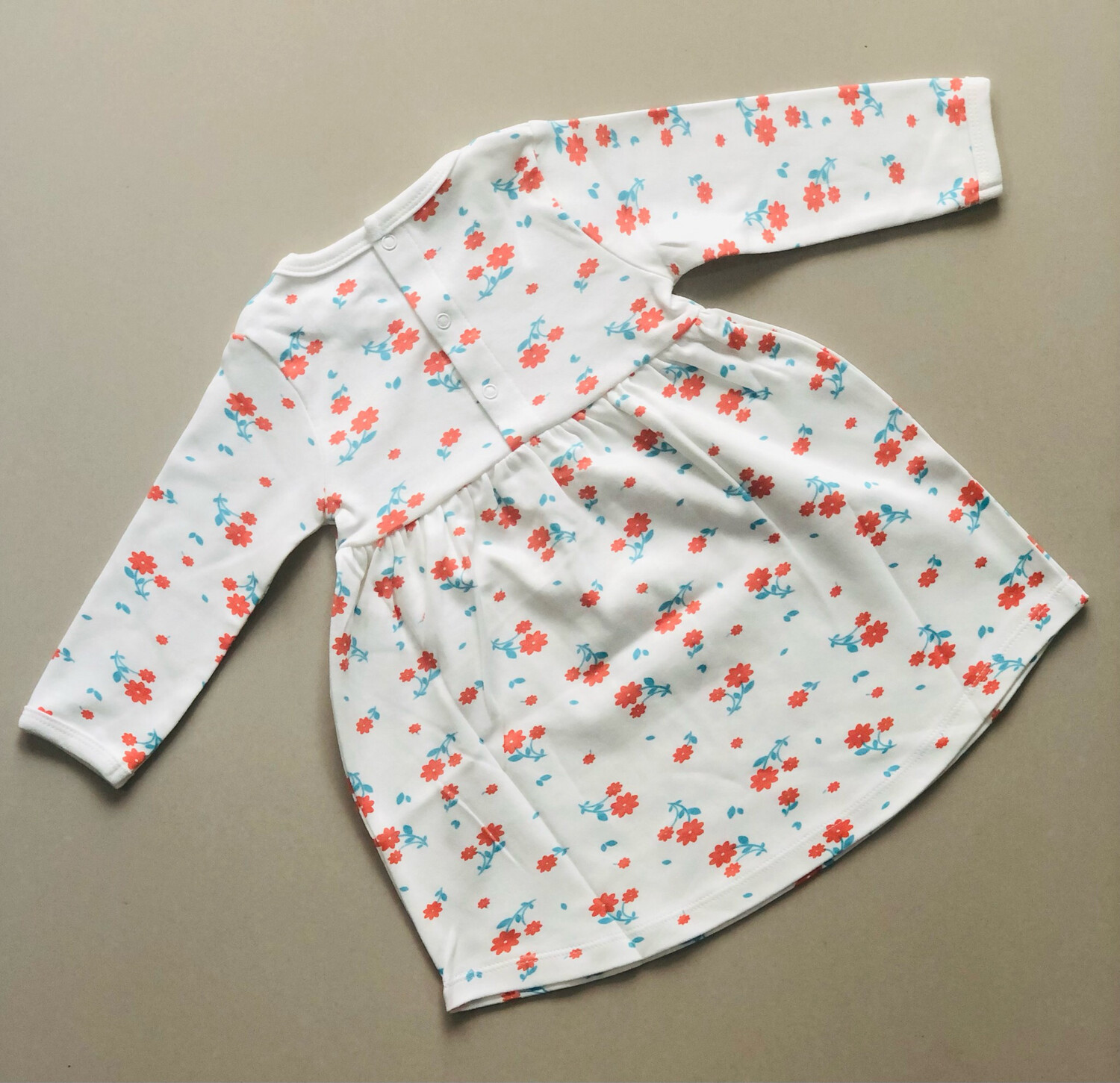  White Floral Frock - Pure Cotton (6- 24Months)