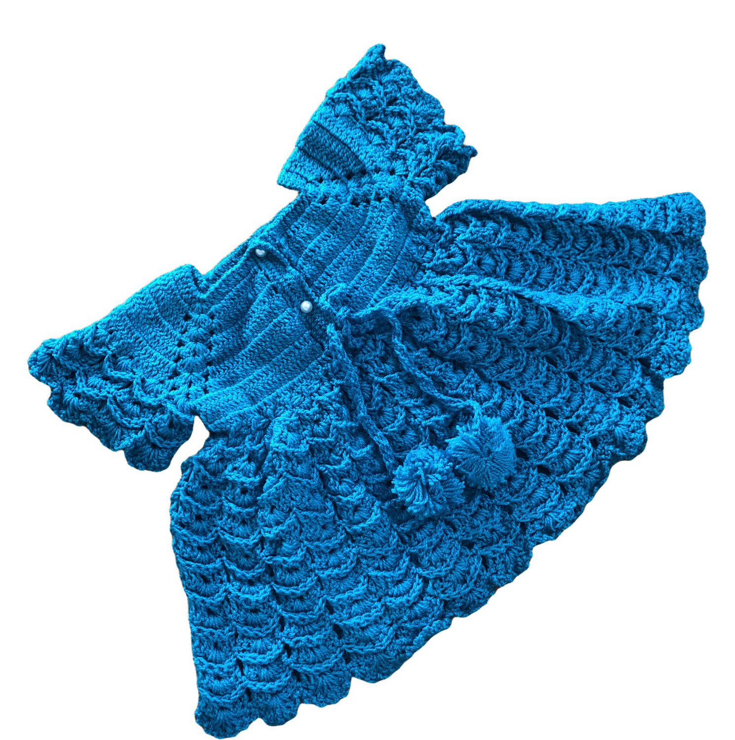 Baby girl knitted Blue frock