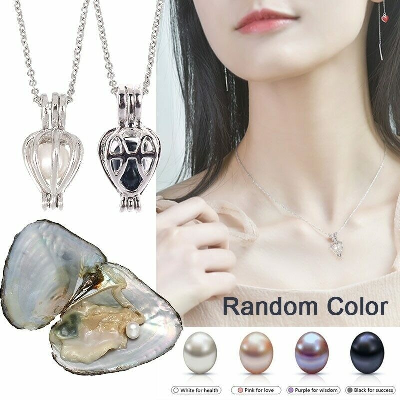 Vacuum Can Natural Oyster Wish Pearl Pendant Necklace