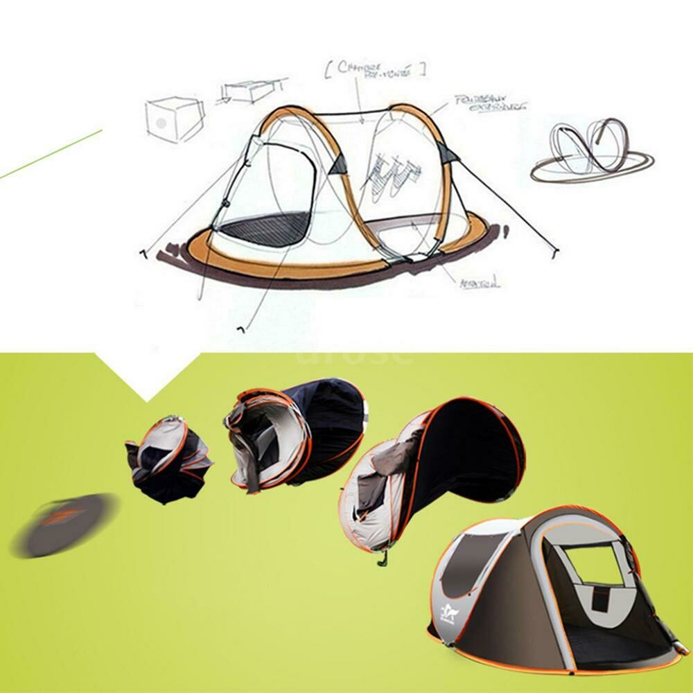 Fully Automatic Instant Po p Up Tent Waterproof UV Outdoor Camping 3-4 Person