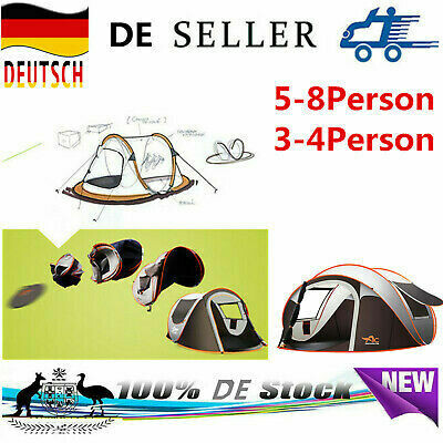 Fully Automatic Instant Po p Up Tent Waterproof UV Outdoor Camping 3-4 Person