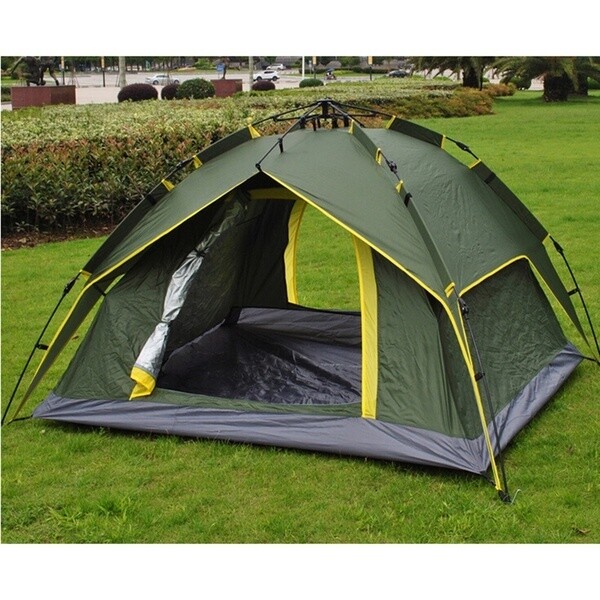 4 Staffel 4 Personen Campingzelt Doppellagig Auto Wasserdicht Winddicht Outdoor Wanderausrüstung