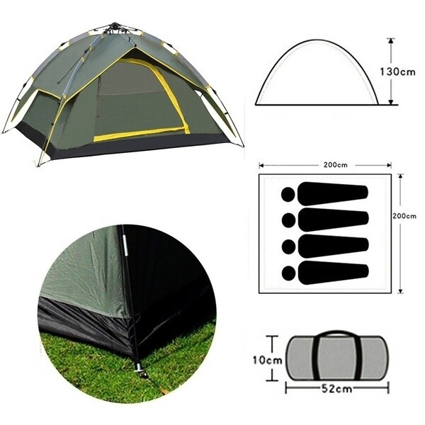 4 Staffel 4 Personen Campingzelt Doppellagig Auto Wasserdicht Winddicht Outdoor Wanderausrüstung