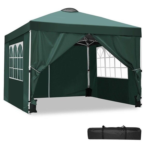Camping and Hiking Right Angle Folding Shed 2 Doors and 2 Windows Camping Picnic Waterproof Tent