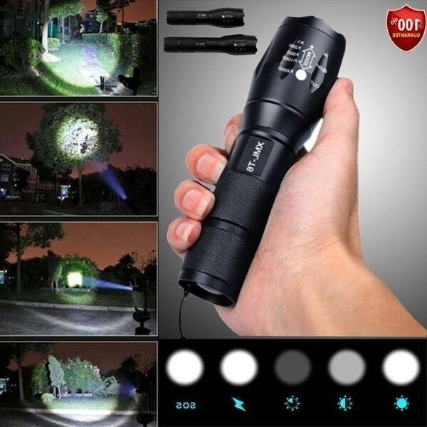 Leistungsstarke 10000LM CREE T6 LED-Taschenlampe 5 Modus Zoombar Wasserdicht Taschenlampe Outdoor Sport Camping &amp;amp; Wandern (Farbe: Schwarz)