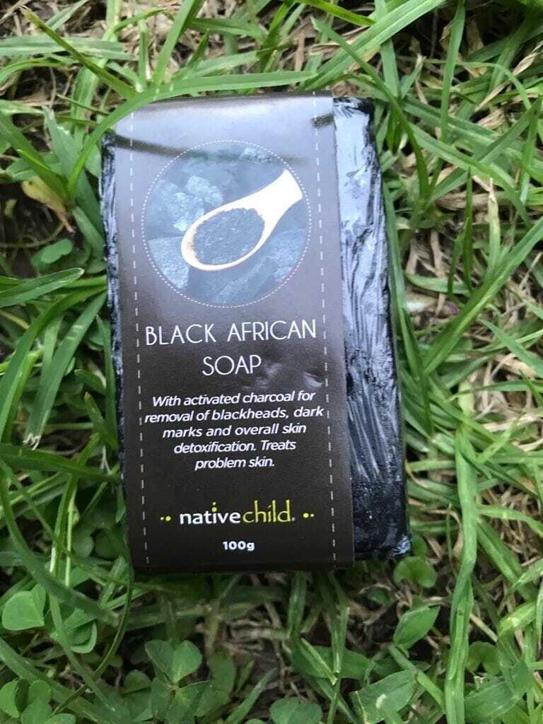 Native Child - 100g - face soap - Black African Soap with Activated charcoal