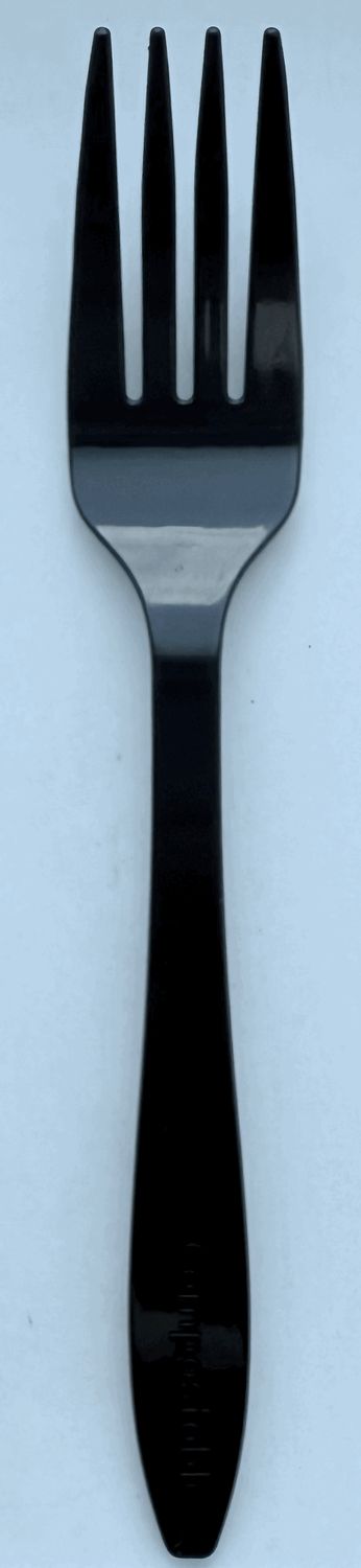 6" Fork Compostable Black color