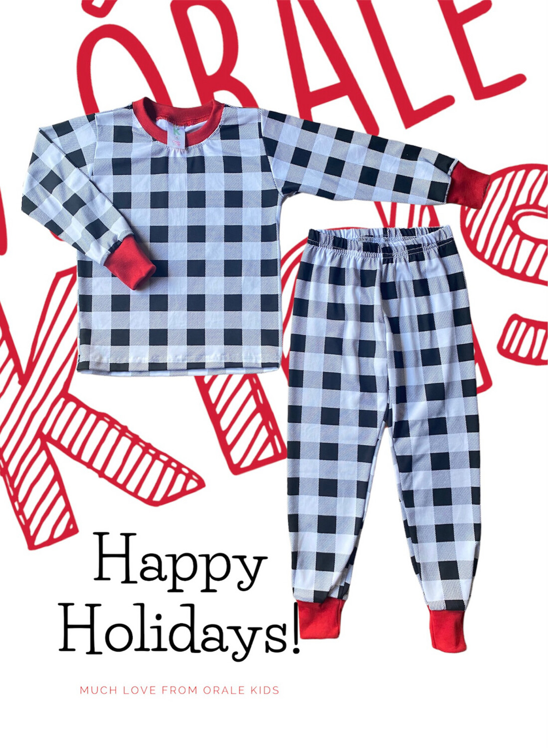Pijama - CHRISTMAS CLASSIC SQUARES B/WHITE -
