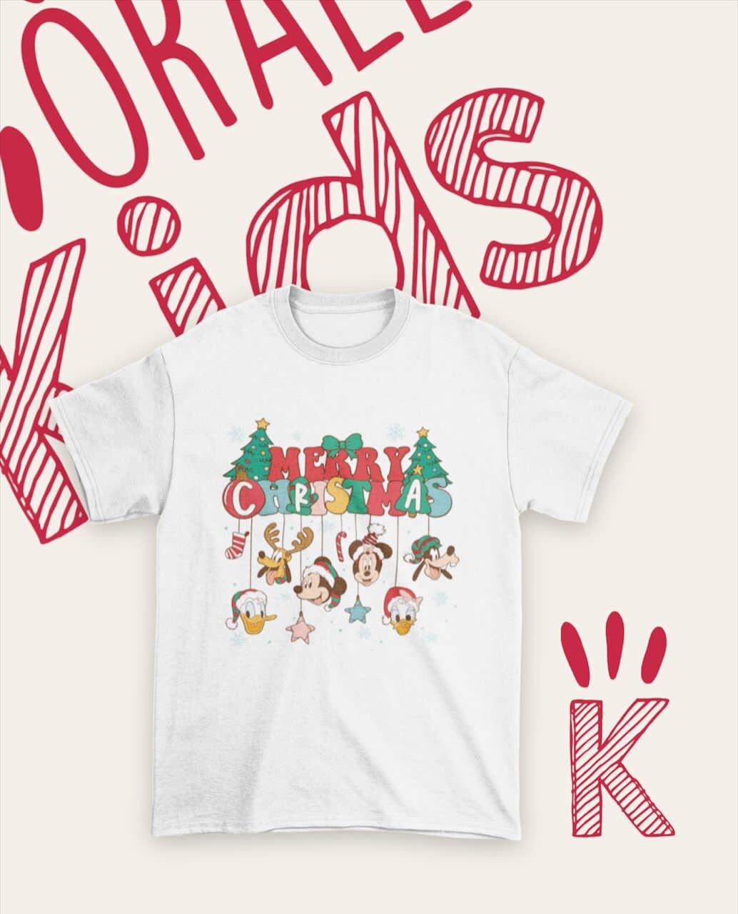 T Shirt Christmas - MERRY CHRISTMAS MICKEY & FRIENDS -