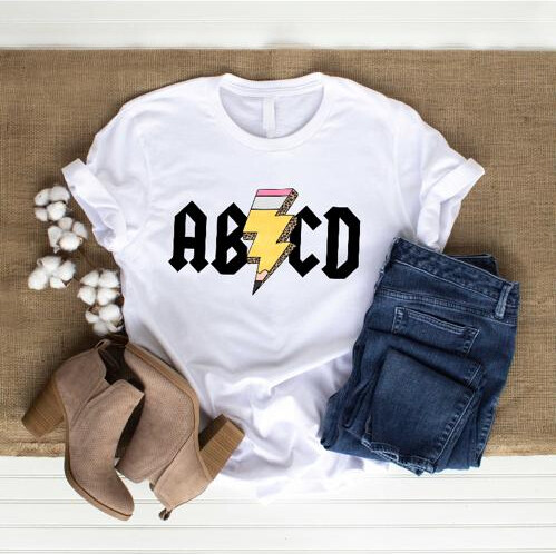 Women&#39;s Graphic Tees - AB/CD PENCIL -