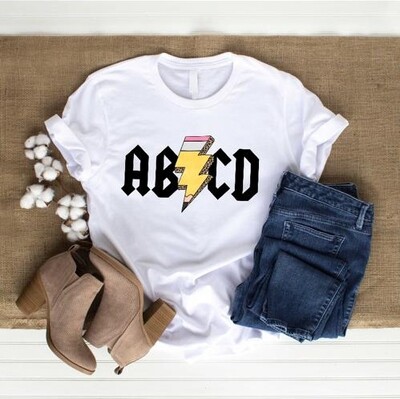Women's Graphic Tees - AB/CD PENCIL -