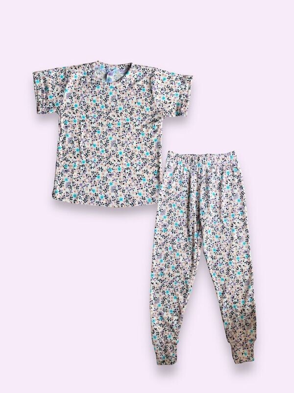 Pijama - PINK RIBBED FLORAL -