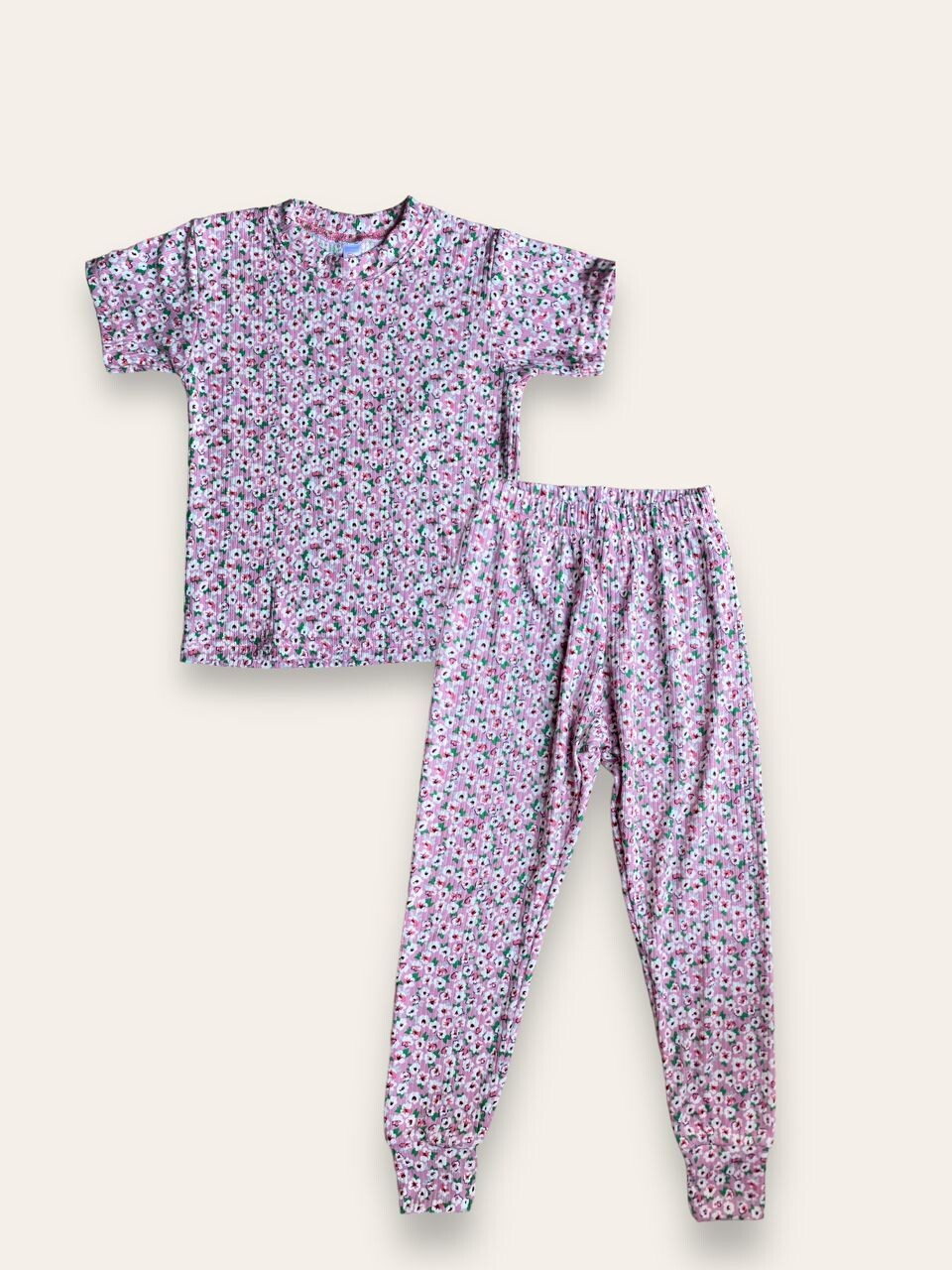 Pijama - PURPLE RIBBED FLORAL -