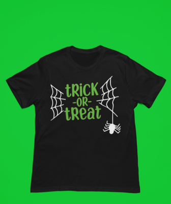 T Shirt Halloween - TRICK OR TREAT GREEN  -