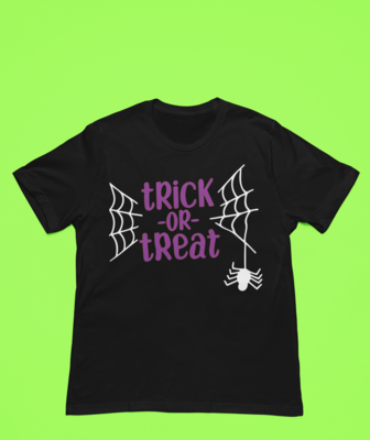 T Shirt Halloween - TRICK OR TREAT PURPLE -