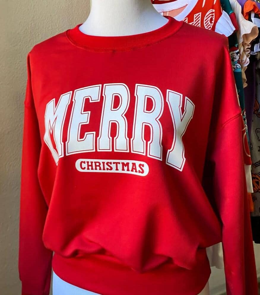 Sweater - MERRY CHRISTMAS RED -