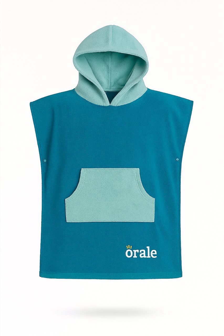 - Poncho Toalla Turquesa /Azul -